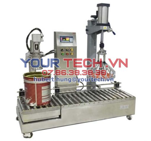Máy chiết rót, đóng gói chất lỏng chủ yếu được sử dụng trong các ngành công nghiệp như Sơn, Mực In, …. phù hợp cho việc đóng gói và đóng nắp tự động với nhiều dung tích khác nhau 1-5L, 10 – 20L, 50L, 100L, 200L,…